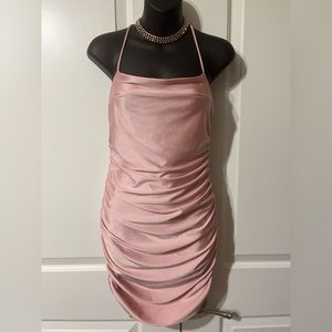 Rose Gold/ Champagne Pink Fitted Dress